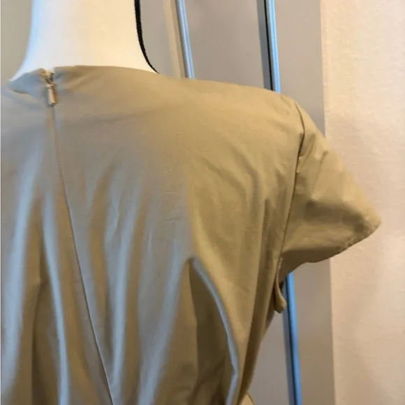 Brooks Brothers 346 Khaki Belted A Line Career Wear MIDI Dress Size 12 - Picture 7 of 9